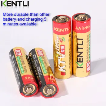 8pcs KENTLI 1,5 V AA PK5 2800mWh uzlādējams litija li-ion bateriju akumulators+ 4 slots litija ātri AA AAA lādētāju
