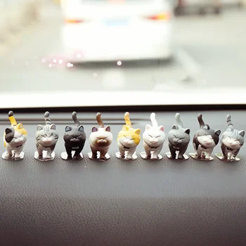 9 Par Kopumu, Automašīnu Dekorēšana Simulācijas Cat Doll Kitty Creative Auto Centrs Konsoles Rotaļlieta Kaķis Mikro Ainavu Cute Auto Piederumi, Dāvanu