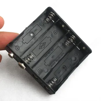 AA baterijas turētāju, melns 2/3/4 bit9V pogu akumulatora kaste 3 V 4.5 V 6V DIY blakus