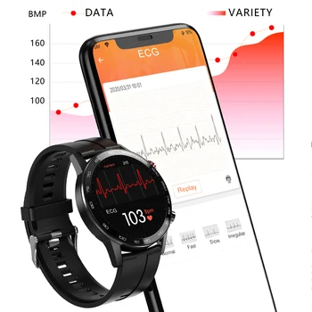 Abay L16 Smart Skatīties Vīrieši EKG+PPG IP68 Ūdensnecaurlaidīga Bluetooth Mūzikas asinsspiediens, Sirdsdarbības Fitnesa Tracker Sporta Smartwatch