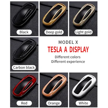 ABS Oglekļa Šķiedras Auto Tālvadības Taustiņu, Lietu Vāku, Lai Tesla Modelis 3 Modelis S Model X Smart Key Soma Taustiņu Aizsargāta Turētājs Shell Accessorie