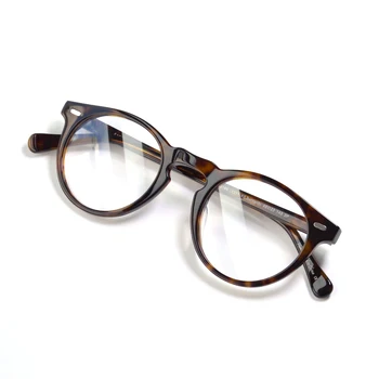 Acetāta Vintage Apaļas Brilles Rāmis Vīriešiem OV5186 Ovāls Briļļu Rāmis Gregorijs Peks Apdare Aplis Kadra Brilles Gafas Oculos