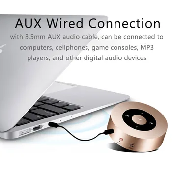 Aimitek A8 Pārnēsājamie Bluetooth Bezvadu Skaļrunis skārienekrāns Stereo Brīvroku Subwoofer un MP3 Atskaņotāju ar Mic TF Kartes Slots, AUX-in