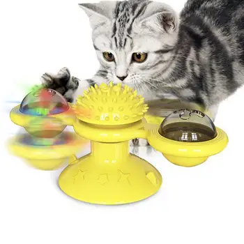 Aizrautīgs Vējdzirnavas Vinilplašu Kaķis Rotaļlietas Interaktīvas Pet Rotaļlietas, Masāža, lai Novērstu Peldošās Matu Molārā Kaķis Kitty Rotaļlietām, Kaķu Piederumi