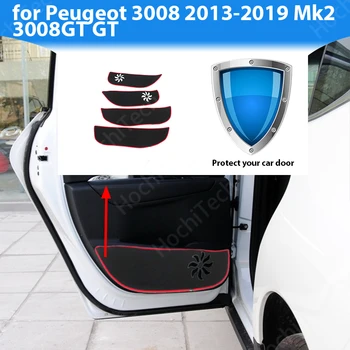 Aizsardzības Mat Sānu malas segtu Piederumi Durvju Iekšpusē Aizsargs Automašīnas Durvis Anti Kick Pad Uzlīme par Peugeot 3008 2013-2019 3008GT GT