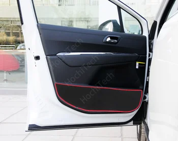 Aizsardzības Mat Sānu malas segtu Piederumi Durvju Iekšpusē Aizsargs Automašīnas Durvis Anti Kick Pad Uzlīme par Peugeot 3008 2013-2019 3008GT GT