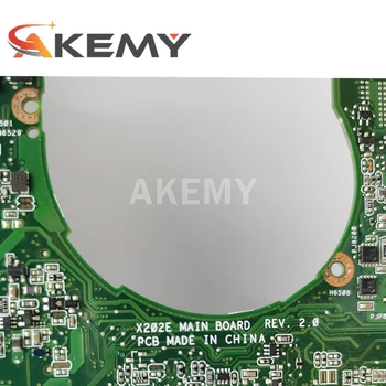 Akemy X202E mainboard Par ASUS S200E X202E X201E X202EP Vivobook Mātesplati REV2.0 Pārbaudes darbu I5 CPU, RAM 4G