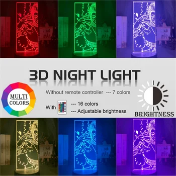 Akrila 3d Nakts Gaisma Led Krāsa Mainās Nightlight Bērniem Guļamistaba Dekorēšana Gaismas Anime, Hunter X Hunter Hisoka Lukturi Dāvana