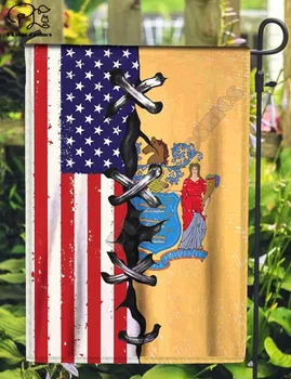 Amerikāņu elements modelis māja karoga un dārza karogs Balts Līdzenums, Siltuma Pārneses Dārza Karājas Karogi Māju Dekorēšanas stils-1