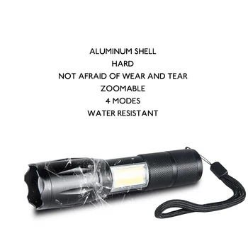 AmmToo Mini COB LED Lukturīti T6 Lanternas Led Zibspuldzes Zibspuldzes gaismas Ūdensizturīgs 4 Režīmi Portatīvo Torcia Gaismas Āra Kempings