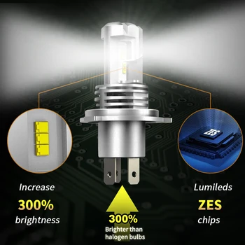 AMSES H4, H7, H1 LED H8, H11 H9 9005 HB3 9006 HB4 LED Lukturu Spuldzes 12000LM 6000K 12V Auto Lukturi Mini ZES Auto Lukturi, Miglas lukturi