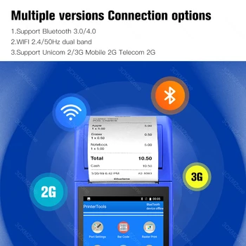 Android 8.1 PDA Themal Saņemšanas Printeri Rokas POS Printeri Termiskās 58mmTerminal Bluetooth 4.0, Wifi, 3G, Fotokamera Mobilo Maksājumu