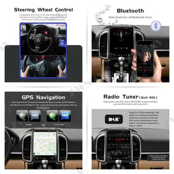 Android 9.0 10.4 collu Tesla stila Automašīnas GPS Navigācijas Porsche Cayenne 2011-2018 Auto Stereo Radio vadītājs vienību multimediju atskaņotājs