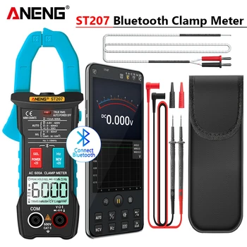 ANENG ST207 Digitālā Bluetooth Multimetrs Clamp Meter 6000 Skaits Patiesa RMS DC/AC Sprieguma Testeris, AC Strāvas Hz Kapacitāte Ohm
