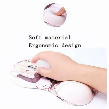 Anime 3D Mouse Pad Soft Krūšu Kurvis ar Rokas Pārējo Spēļu peles paliktnis Rokas Balsts Pad DĀVANU