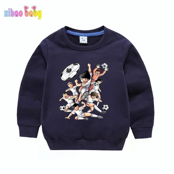 Anime Captain Tsubasa sporta Krekls Bērniem Ziemas Sporta Gadījuma Toddler Bērnu Hoodies Zēnu Futbola Kustības T-krekli Zēniem, Meitenēm, Topi