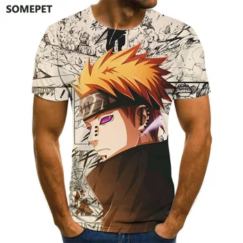 Anime Harajuku Vīriešu T-krekls Vīriešu Naruto Theme Top Anime 3DT-Krekli Vasaras Modes Zēnu Apģērbs Liela Izmēra Streetwear
