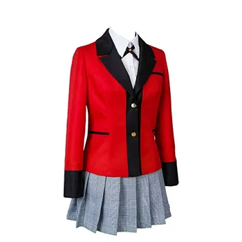 Anime Kakegurui Yumeko Jabami Cosplay Kostīmi Japāņu Skolas Meitenes Vienotu Pilns Komplekts jaka+krekls+svārki+zeķes+kaklasaiti S M L XL