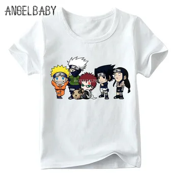 Anime Naruto Zvaigznes Drukāt Bērniem Smieklīgu T kreklu Zēniem un Meitenēm Vasaras Ērti Topi Mazulis Mīksts Balts T-krekls