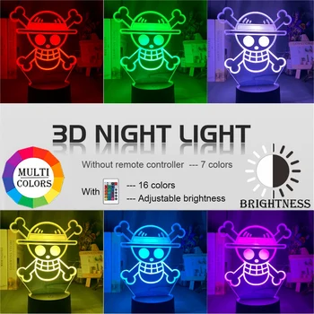 Anime VIENS GABALS LOGO Bērniem Nakts Gaisma Led Touch Sensors Krāsains Nightlight Bērnu Guļamistaba Dekorēšana Atdzist Galda 3d Lukturi Dāvana