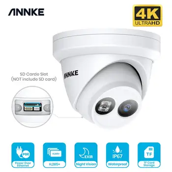 ANNKE 1GB 4K Ultra HD POE IP Drošības Kamera 8MP, Āra Iekštelpu Ūdensizturīgs Tīkls Dome EXIR Nakts Redzamības Brīdinājuma e-Pastu, CCTV Komplekts