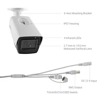 ANNKE 5MP HD TVI Vadu Drošības Kameras Āra 5X Optisko Tālummaiņu 130ft Superior Nakts Redzamības Āra Novērošanas Kameras CCTV Komplekts