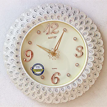 Apaļā Kvarca Sienas Pulkstenis Radošo Plastmasas Eiropā Vintage Sienas Pulksteņi Klusums Pastorālo Zegar Na Sciane Mājsaimniecības preces EF50WC