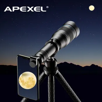 APEXEL HD 60x teleskopu telefoto objektīvs 60x monokulāri+miniselfie statīvu iPhone Xiaomi citiem viedtālruņiem Ceļojumu Medību Pārgājieni
