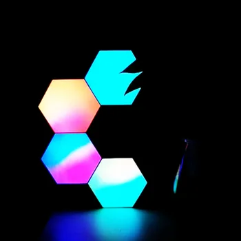 App Coloful quantum lampas smart home šūnveida Gaismas skrūvēm radošo sienas lampas kombinācija līmēšana lampas guļamistabas gultas lampa