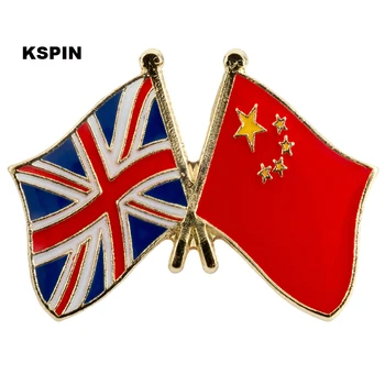 Apvienotā Karaliste Taizeme Draudzība Karogu, Metāla Emblēma Pin Piespraudes Dekoratīvas Pogas Apģērbu 10pcs daudz