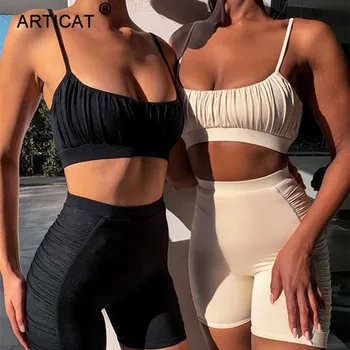 Articat Sexy Divas Gabals, Kas Sievietēm Black Crop Topi Izdilis Bikses, Uzvalks Romper Sieviete Jumpsuit Gadījuma 2020. Gada Vasaras Drēbes Tērpiem