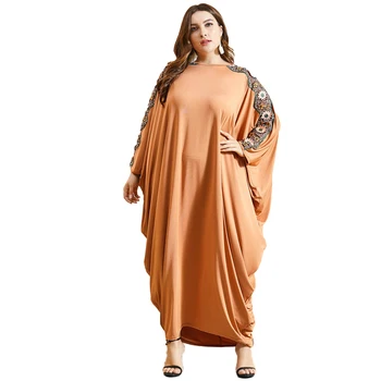 Arābu Elegants Zaudēt Abaya Kaftan Islamic Fashion Appliqued Musulmaņu Kleitu, Tērpu Dizains, Sieviešu Bat Piedurknēm Dubaija Abaya Drēbes