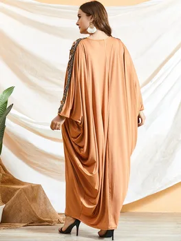 Arābu Elegants Zaudēt Abaya Kaftan Islamic Fashion Appliqued Musulmaņu Kleitu, Tērpu Dizains, Sieviešu Bat Piedurknēm Dubaija Abaya Drēbes