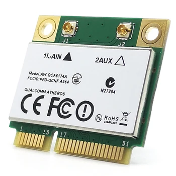 Atheros QCA6174 1200M 2.4 G / 5G Duālās Frekvences Mini PCIE Bezvadu Tīkla Karte + Bluetooth 4.1