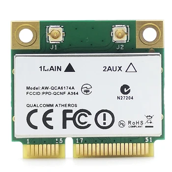 Atheros QCA6174 1200M 2.4 G / 5G Duālās Frekvences Mini PCIE Bezvadu Tīkla Karte + Bluetooth 4.1