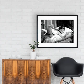Audrey Hepburn Melnās un Baltās Sienas Mākslas Audekls Gleznošanai Filmas Plakāts, Vintage Plakāti Un Izdrukas Sienas, Attēlus Dzīvojamā Istaba