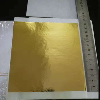 Augstas Kvalitātes 100 loksnes 13x14cm Taivāna Imitācijas Zelta Lapu Krāsu, piemēram, 24k Zelta lapu