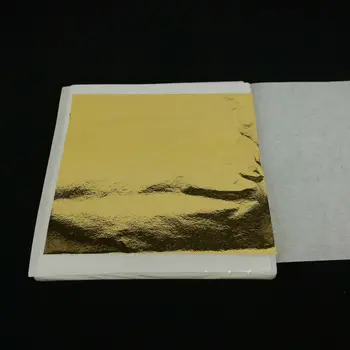 Augstas Kvalitātes 100 loksnes 13x14cm Taivāna Imitācijas Zelta Lapu Krāsu, piemēram, 24k Zelta lapu