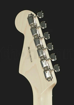 Augstas kvalitātes FDST-1029 melna krāsa ciets ķermenis ar baltu pickguard kļavu fretboard elektriskā ģitāra, Bezmaksas piegāde