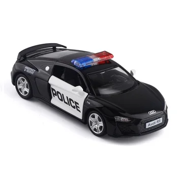 Augstas Simulācijas Izsmalcinātu Diecasts & Rotaļu automobiļi: RMZ city Car Styling R8 Coupe Policijas 1:36 Sakausējuma Superauto Modelis, Pavelciet Atpakaļ Automašīnas