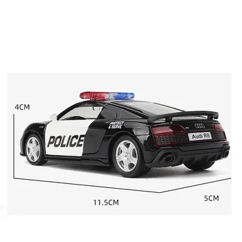 Augstas Simulācijas Izsmalcinātu Diecasts & Rotaļu automobiļi: RMZ city Car Styling R8 Coupe Policijas 1:36 Sakausējuma Superauto Modelis, Pavelciet Atpakaļ Automašīnas