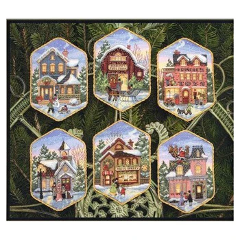 Augstākās Kvalitātes Jauki Karstā Pārdot Skaitot Cross Stitch Komplektu Ziemassvētku Ciematu Rotājumu dim 08785