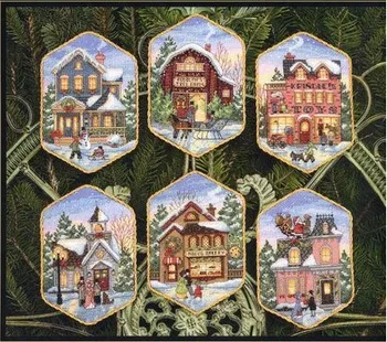 Augstākās Kvalitātes Jauki Karstā Pārdot Skaitot Cross Stitch Komplektu Ziemassvētku Ciematu Rotājumu dim 08785