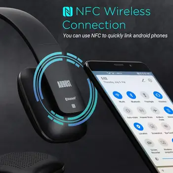 Augusts EP636 Bluetooth Bezvadu Austiņas ar Mikrofonu,NFC-ear Stereo Mūzikas Bluetooth 4.1 Austiņas Mobilo Telefonu,DATORU,