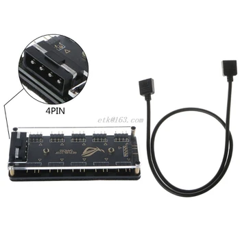 AURA SYNC 5V 3-pin RGB 10 Hub Sadalītāja SATA Barošanas 3pin ARGB Adapteris Pagarinājuma Kabelis, GIGABYTE, MSI A SUS ASRock LED