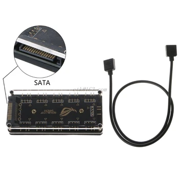 AURA SYNC 5V 3-pin RGB 10 Hub Sadalītāja SATA Barošanas 3pin ARGB Adapteris Pagarinājuma Kabelis, GIGABYTE, MSI A SUS ASRock LED