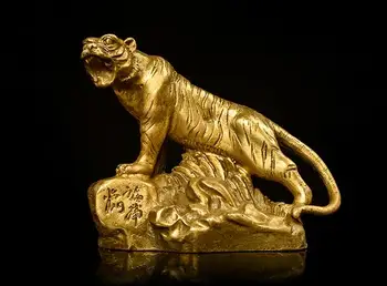 Auspicious bronzas tiger laimīgs apdare feng shui produktu vara tiger apdare vara amatniecības