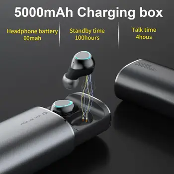 Auss Mini Bluetooth Austiņas ar 5000mAh Jauda Banka Mobilephone
