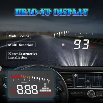 Auto Elektroniskie Sprieguma Signālu 3.5 HUD (Head-Up Display Auto OBD2 HUD Displeja Automašīnas Ātrums Projektoru, Digitālo Speeeter X5