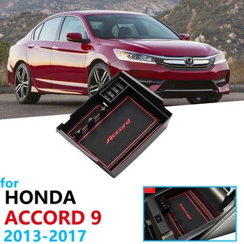 Auto Organizators Piederumi Honda Accord 9 9.5 2013 ~ 2017 IX Elkoņbalsti Box Glabāšanas Uzpilde Talkas 2016 2017 Monētu Kaste